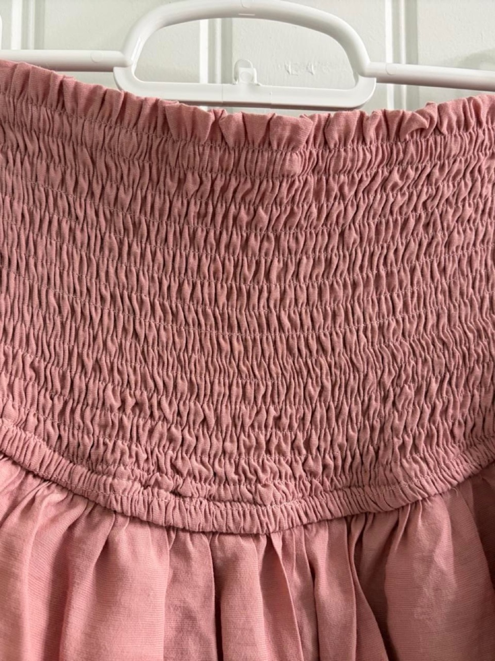 idem ditto Tiered Smocked Mini Skirt Dusty Rose S Barbiecore Coquette Dollette - Picture 6 of 7